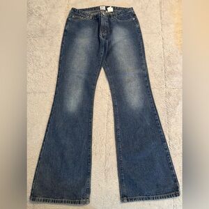 Calvin Klein EGUC! Y2K Blue Medium Wash Flare Wide Leg Denim 5 Pockets LIKE NEW!